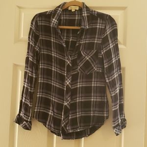 EUC Anthro Cloth and Stone Plaid Button Down Shirt